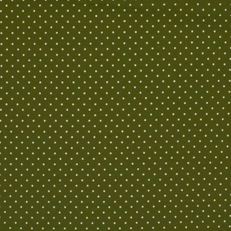Tissu Imprimé Epingle Pois Kaki
