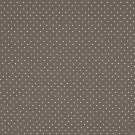 Tissu Imprimé Epingle Pois Gris