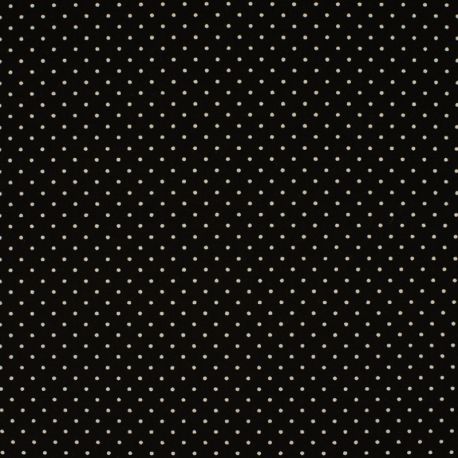 Tissu Imprimé Epingle Pois Noir