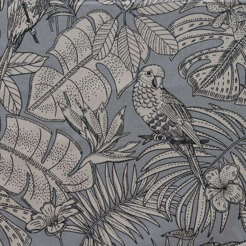 Tissu India Toile Coton Imprimée Gris 