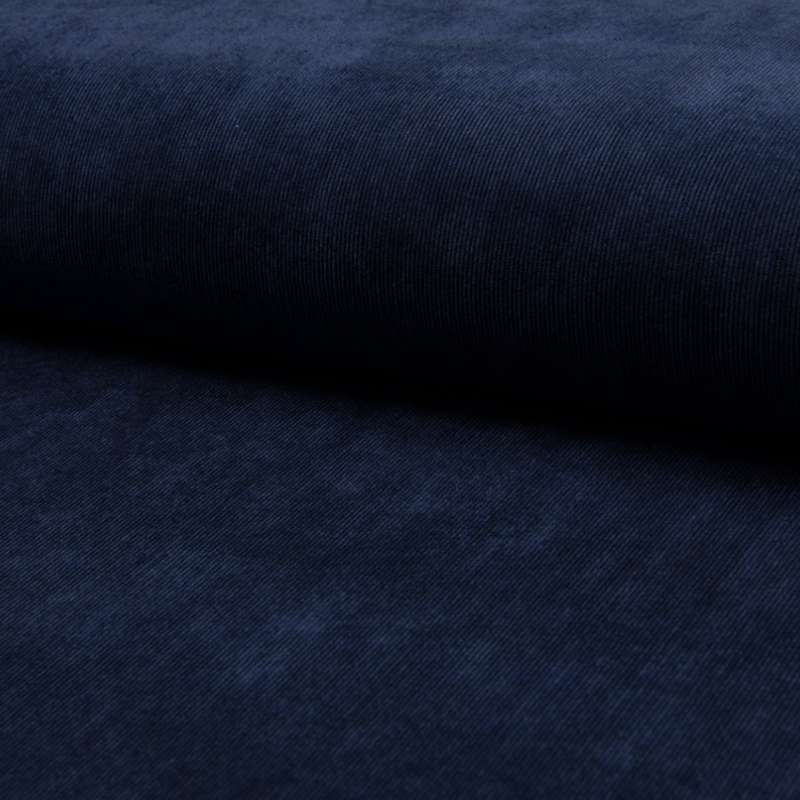 Tissu Velours Milleraies Uni Navy