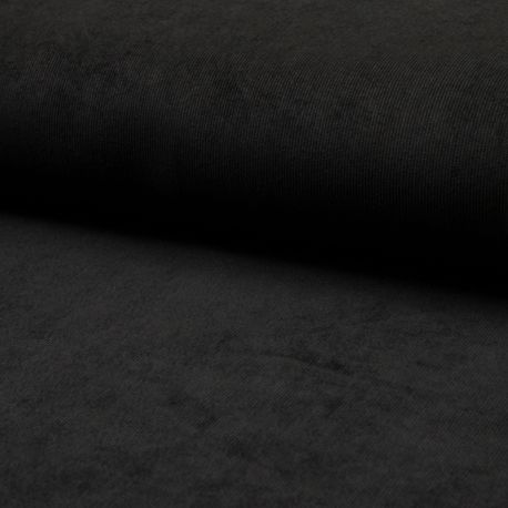 Tissu Velours Milleraies Uni Noir