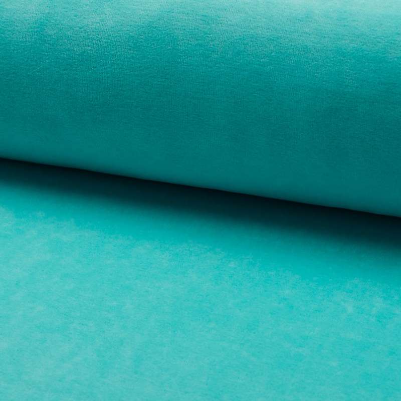 Tissu Jersey Velours Nicky Uni Turquoise