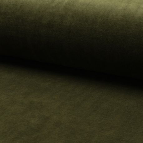 Tissu Jersey Velours Nicky Uni Kaki