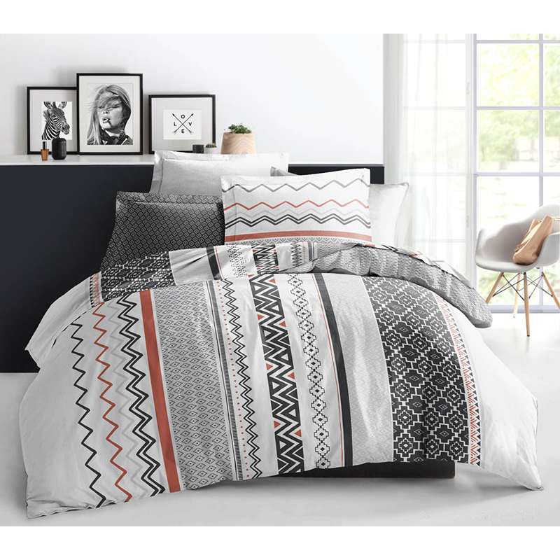 Linge De Lit Madrague Terracotta Tissus Des Ursules Linge De Lit Madrague Terracotta Tissus Des Ursules