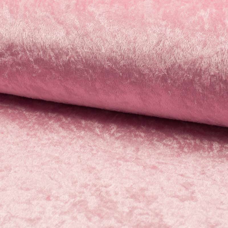 Tissu Panne De Velours Uni Rose