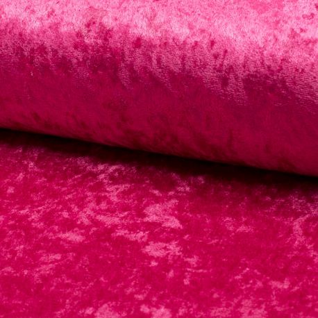 Tissu Panne De Velours Uni Fuchsia