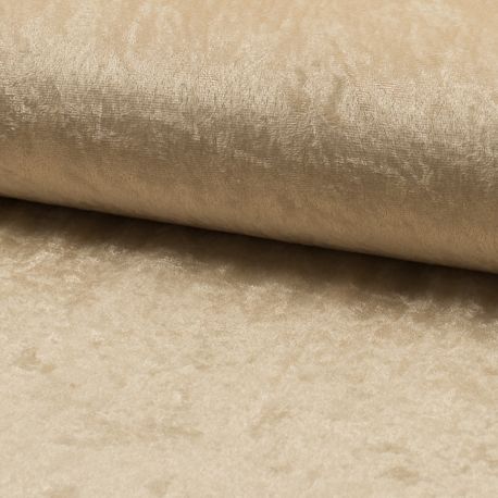 Tissu Panne De Velours Uni Ivoire