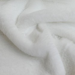 Tissu Rabbit Fausse Fourrure Uni Blanc 