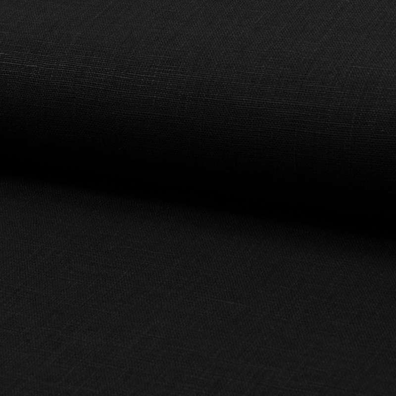 Tissu Lin Uni Noir