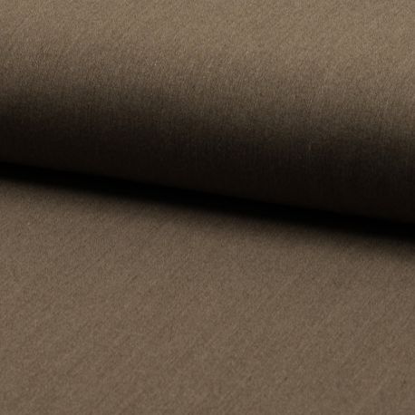 Tissu Gabardine Uni Marron Glace