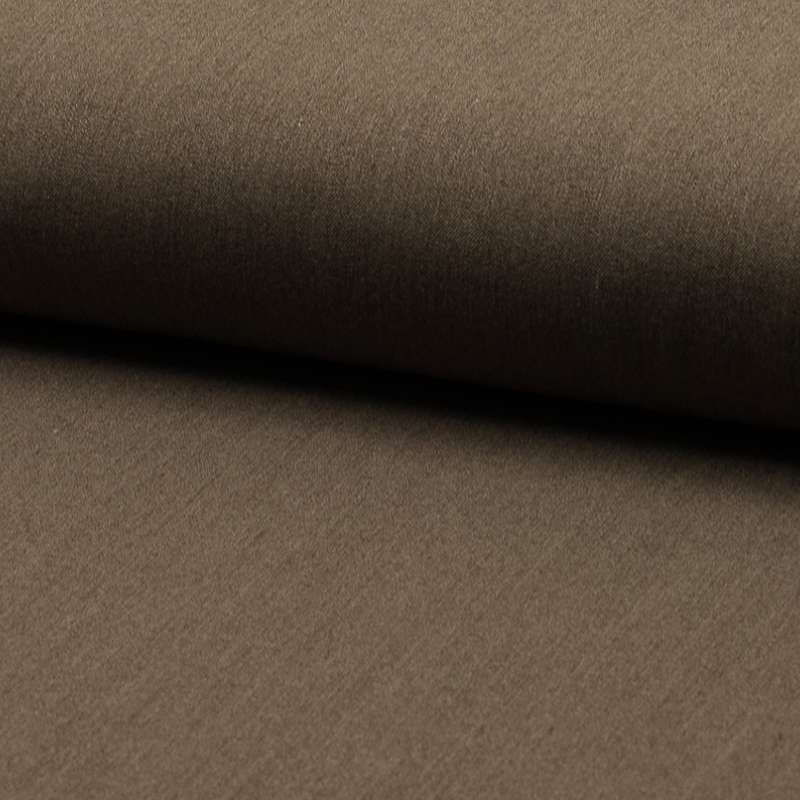 Tissu Gabardine Uni Marron Glace