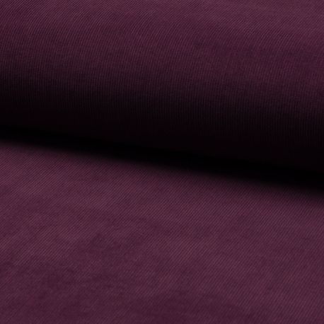Tissu Velours Milleraie Uni Prune