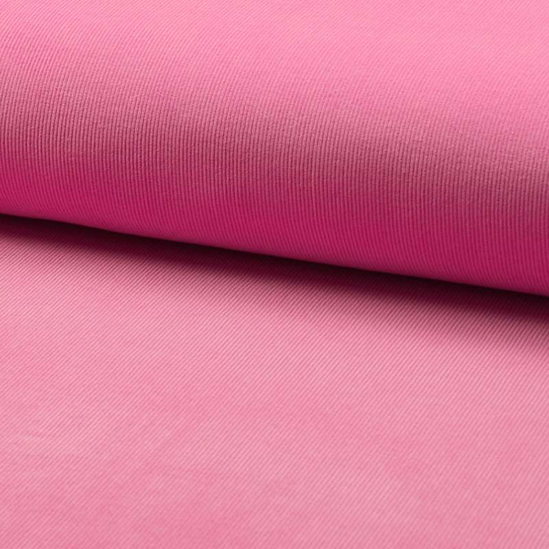 Tissu Velours Milleraie Uni Rose