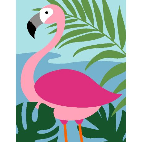 Canevas Enfant Flamant Rose 