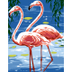 Canevas Enfant Deux Flamants Roses
