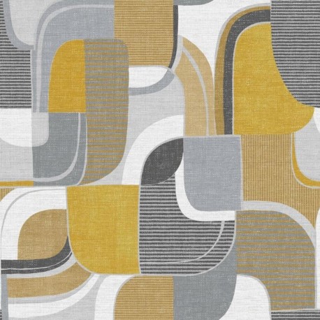 Tissu Bauhaus Digital Jaune