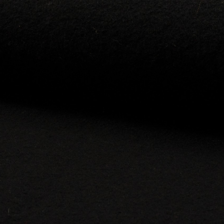 Tissu Laine Bouillie Uni Noir 