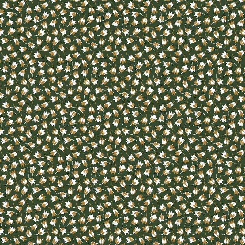 Tissu Claudia Popeline Imprimé Kaki