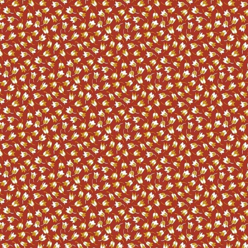 Tissu Claudia Popeline Imprimé Rouge