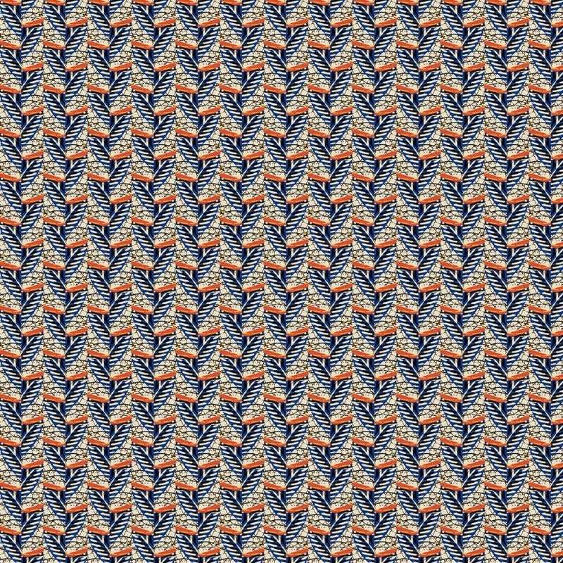 Tissu Eko Popeline Imprimé Bleu
