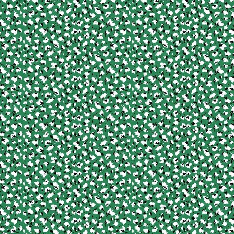 Tissu Marion Popeline Imprimé Vert 