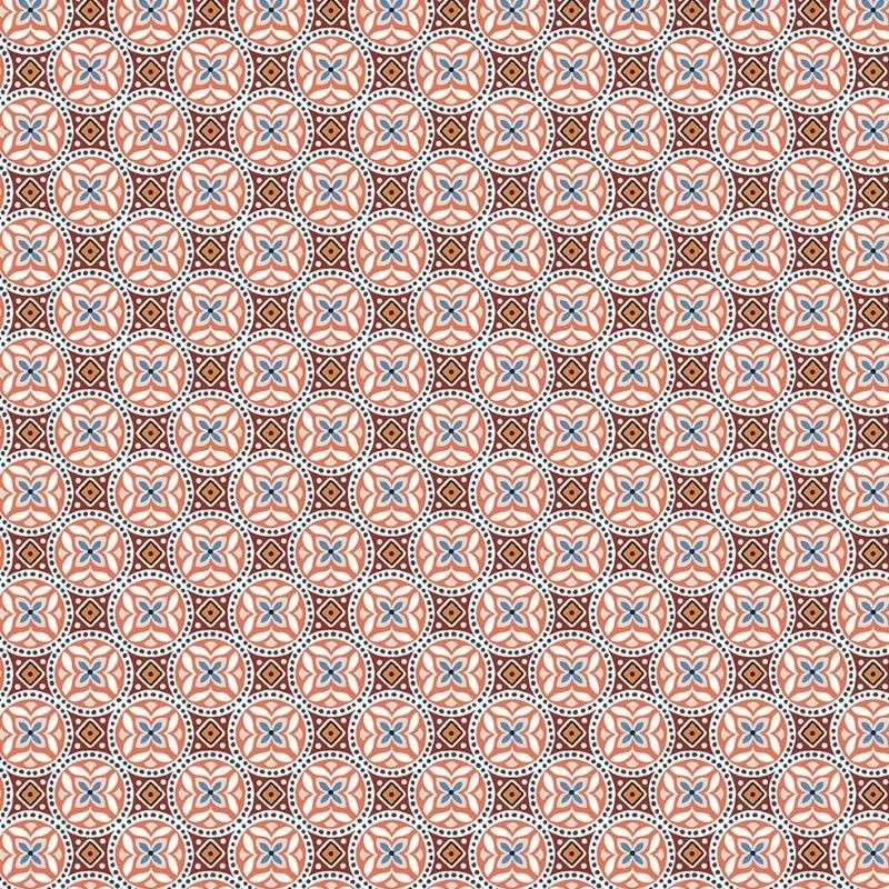 Tissu Thalie Popeline Imprimé Corail 
