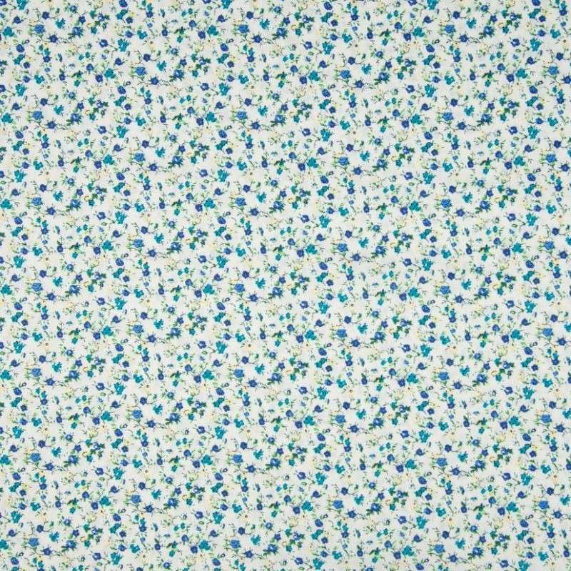 Tissu Coton Imprimé Fleurs Royal 