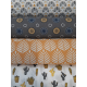 Tissu Popeline Imprimé Cactus Ocre 