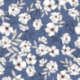 Tissu Crêpe Fleur Indigo 