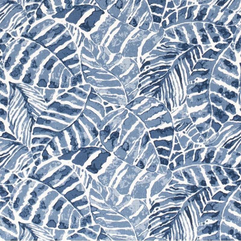 Tissu Aspect Lin Feuille Indigo