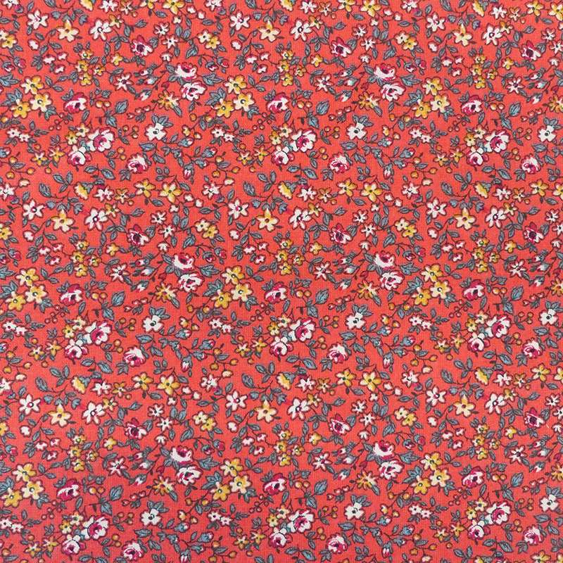 Tissu Leonie Cretonne Hot Corail  