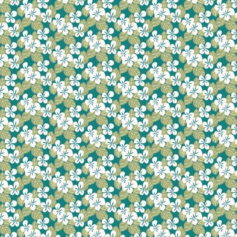 Tissu Carlota Imprimé Turquoise