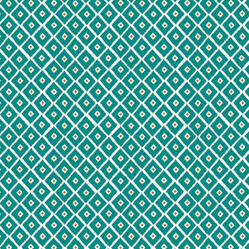 Tissu Pekka Imprimé Turquoise