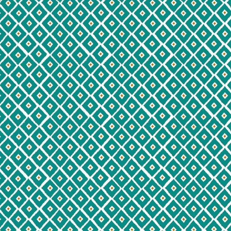 Tissu Pekka Imprimé Turquoise