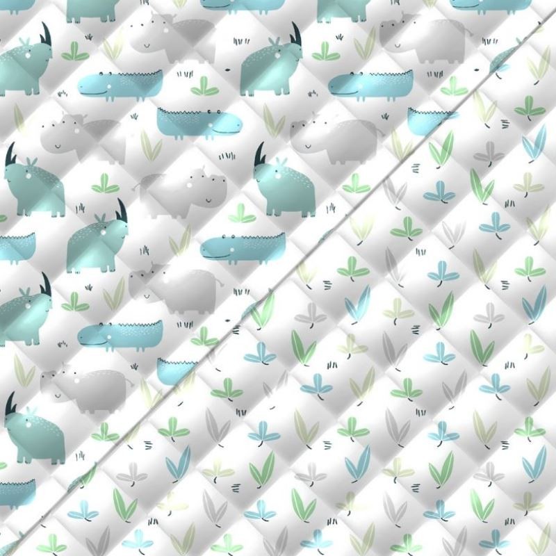 Tissu Rhino Matelassé Aqua 
