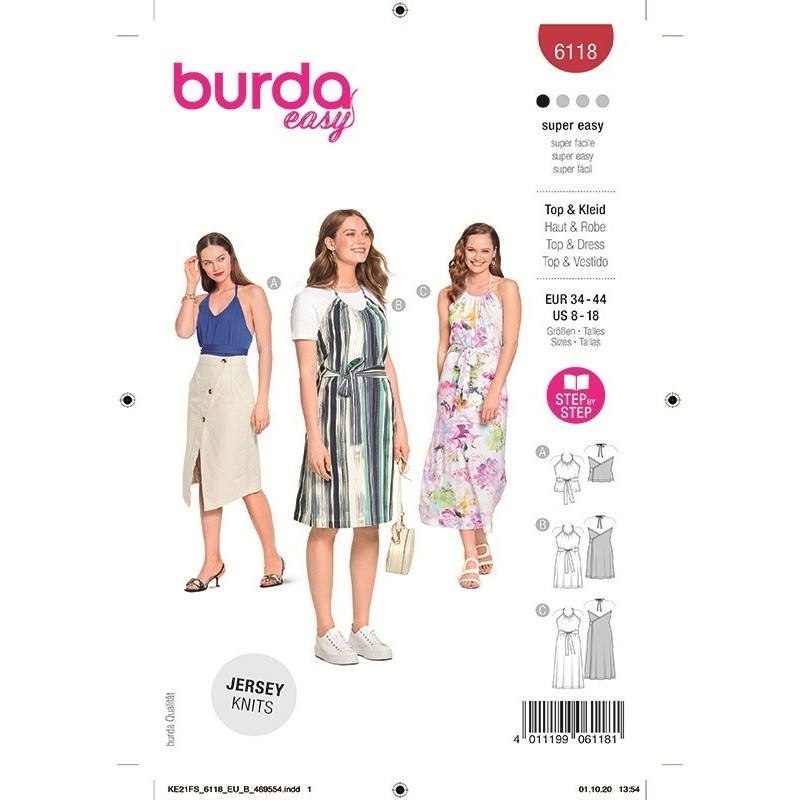 Patron Burda 6118 Top/robe 34/44