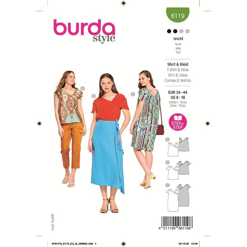 Patron Burda 6119 T-shirt 34/44