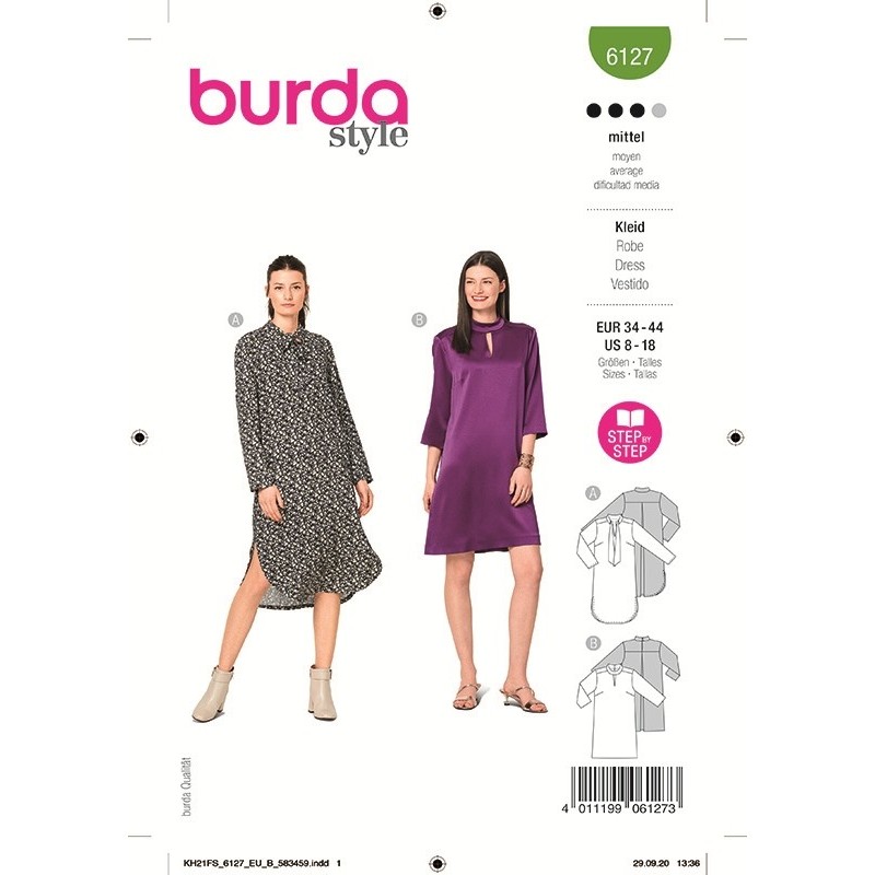 Patron Burda 6127 Robe 34/44