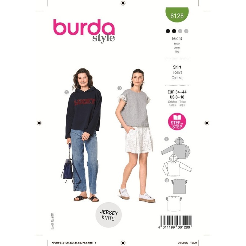 Patron Burda 6128 Sweat-shirt 34/44