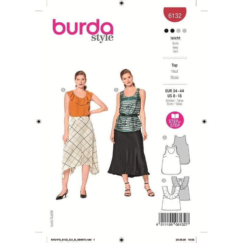 Patron Burda 6132 Debardeur 34/44