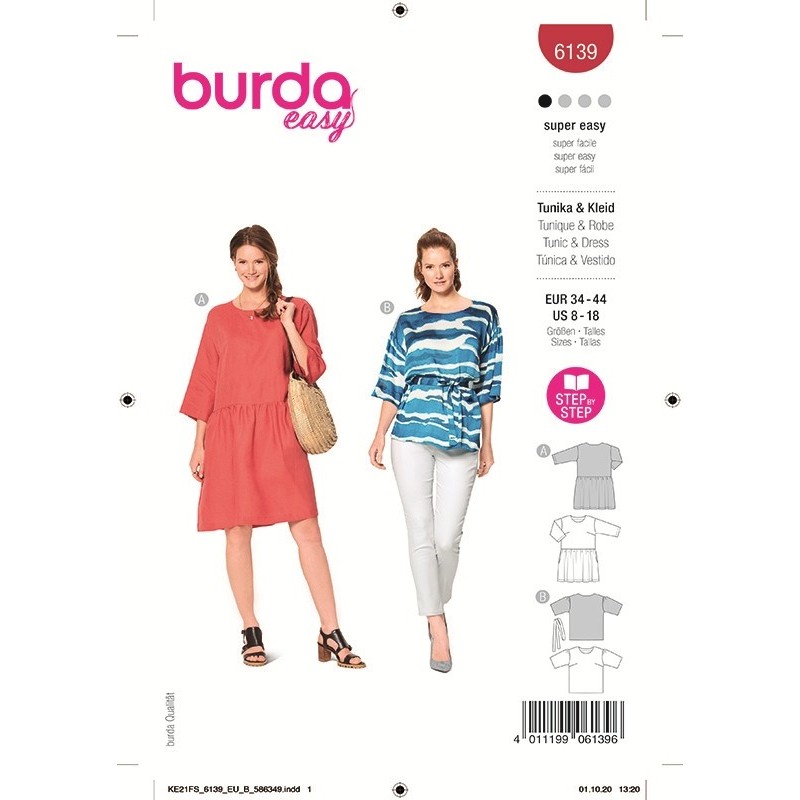 Patron Burda 6139 Robe 34/44