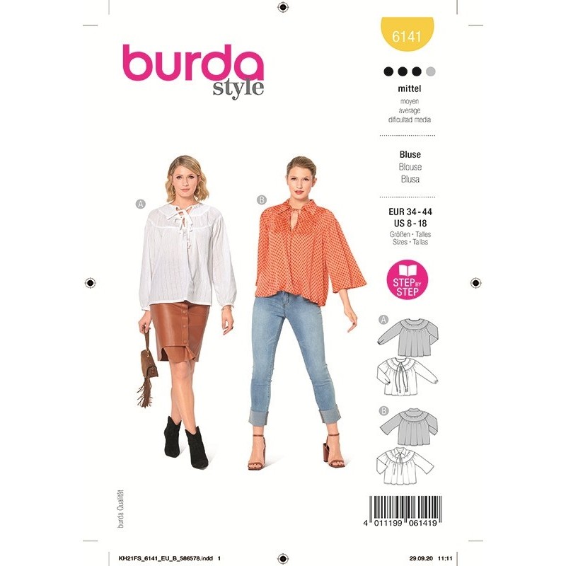 Patron Burda 6141 Blouse 34/44