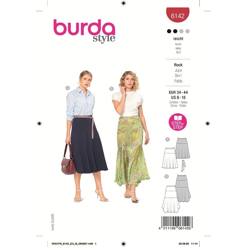 Patron Burda 6142 Jupe 34/44