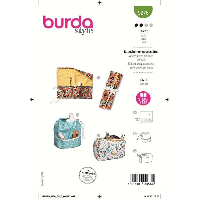 Patron Burda 9276 Creative Accessoire Salle DE Bain