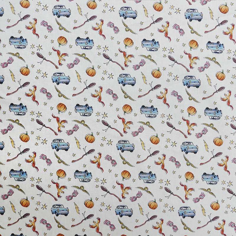 Tissu Popeline Harry Potter Imprimé Beige