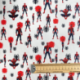 Tissu Popeline Spiderman Imprimé Blanc 