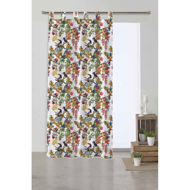 Tissu Zenda Demi Panama Perroquet toucan 