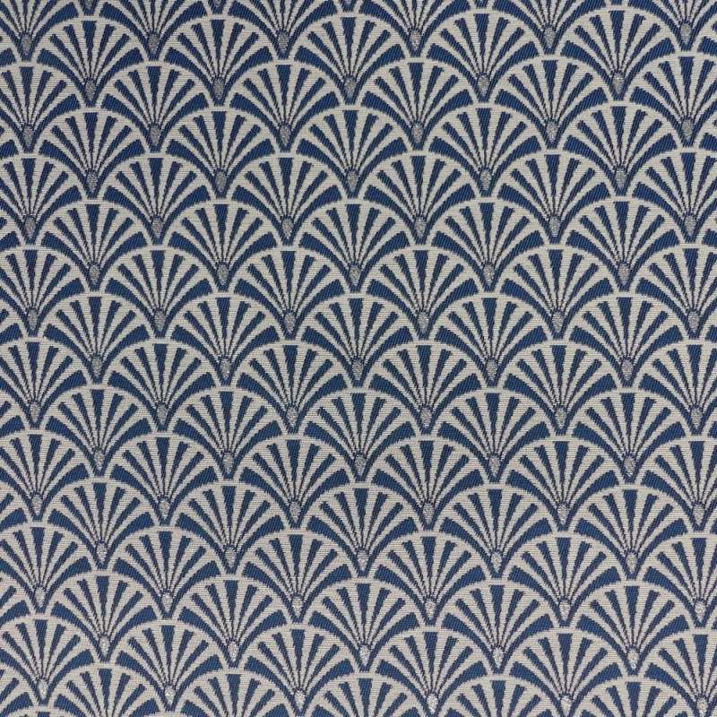 Tissu Ebano Jacquard Eventail Bleu 