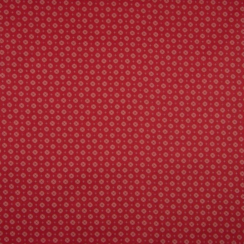 Tissu Coton Imprimé Rosace Rouge 